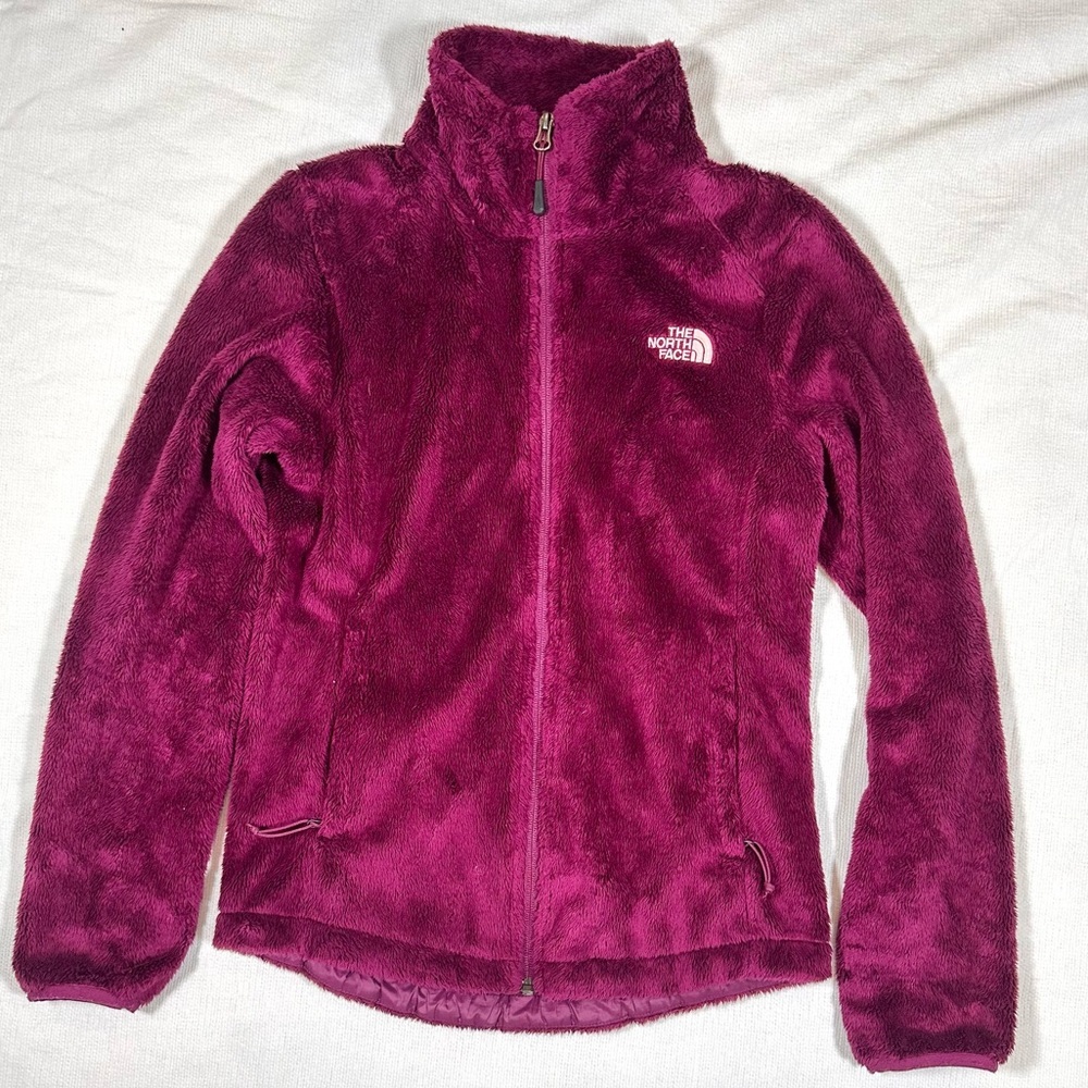 The North Face Osito Sherpa Teddy Zip Up Jacket XS Burgundy Maroon Wine